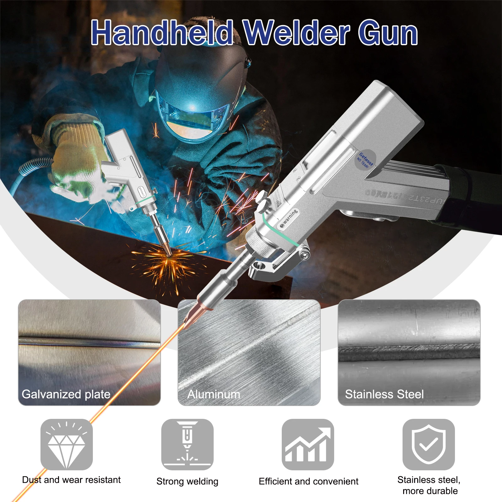 3000W Raycus Faserlaser-Schweiß-, Schneid-, Reinigungs- und Lötmaschine 4 IN 1 SUP 28T Handlaser-Schweißgerät für alle Metalle – Detail 10