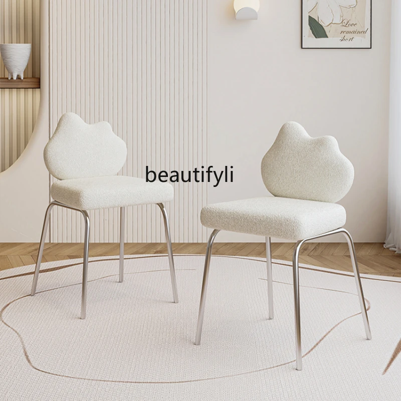 

Chair Bedroom Makeup Stool Modern Simple Small Apartment Home Chair Light Luxury High-Grade Nail Stool