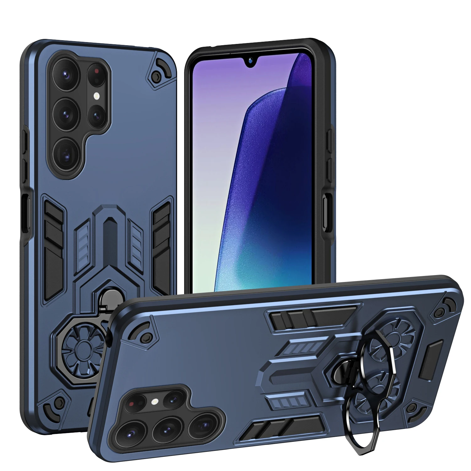 Military Armor Case with Rotating Metal Bracket Kickstand Cover