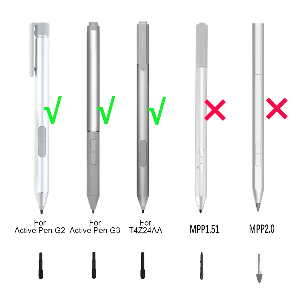 3Pcs Replacement Nibs with Clip Touch Nib Tips High Sensitivity Stylus Replacement Spare Pen Tips for HP Active Pen G1/G2/G3