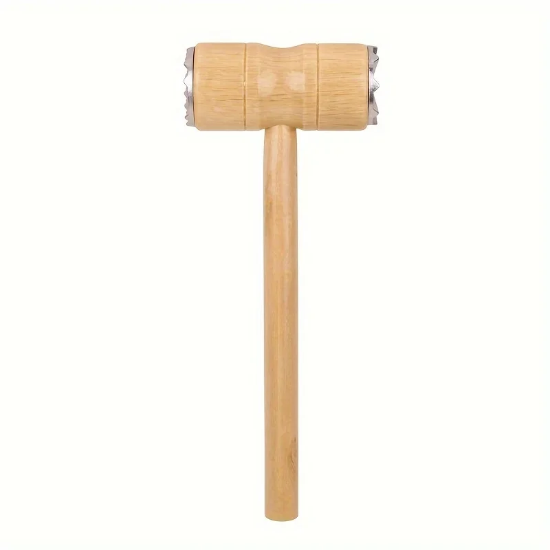 Versatile Double-Sided Wooden Handle Meat Mallet-Perfect For Steak Tenderizing & Sinew Breaking Essential Kitchen Gadget