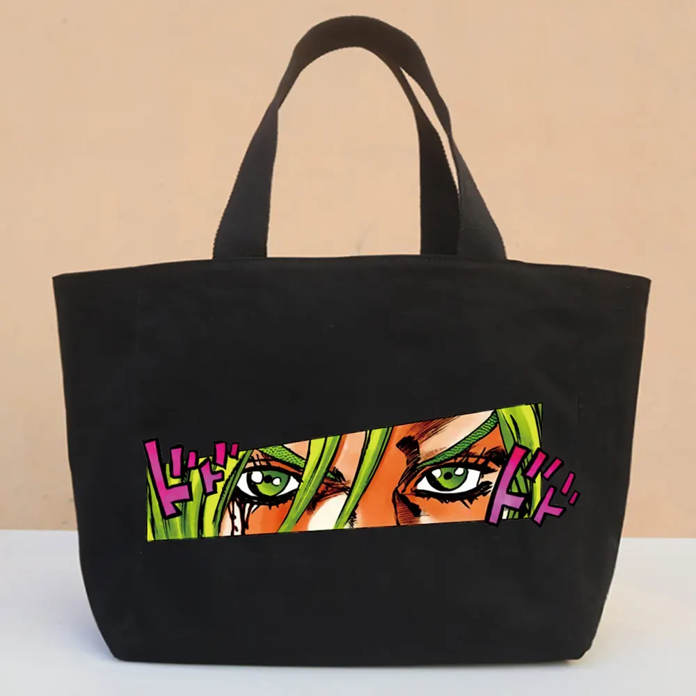 

Jojo Bizarre Adventure Stone Ocean JOLYNE CUJOH Black Canvas Bag Harajuku Shopper Bag Fashion Casual Summer Shoulder Bags