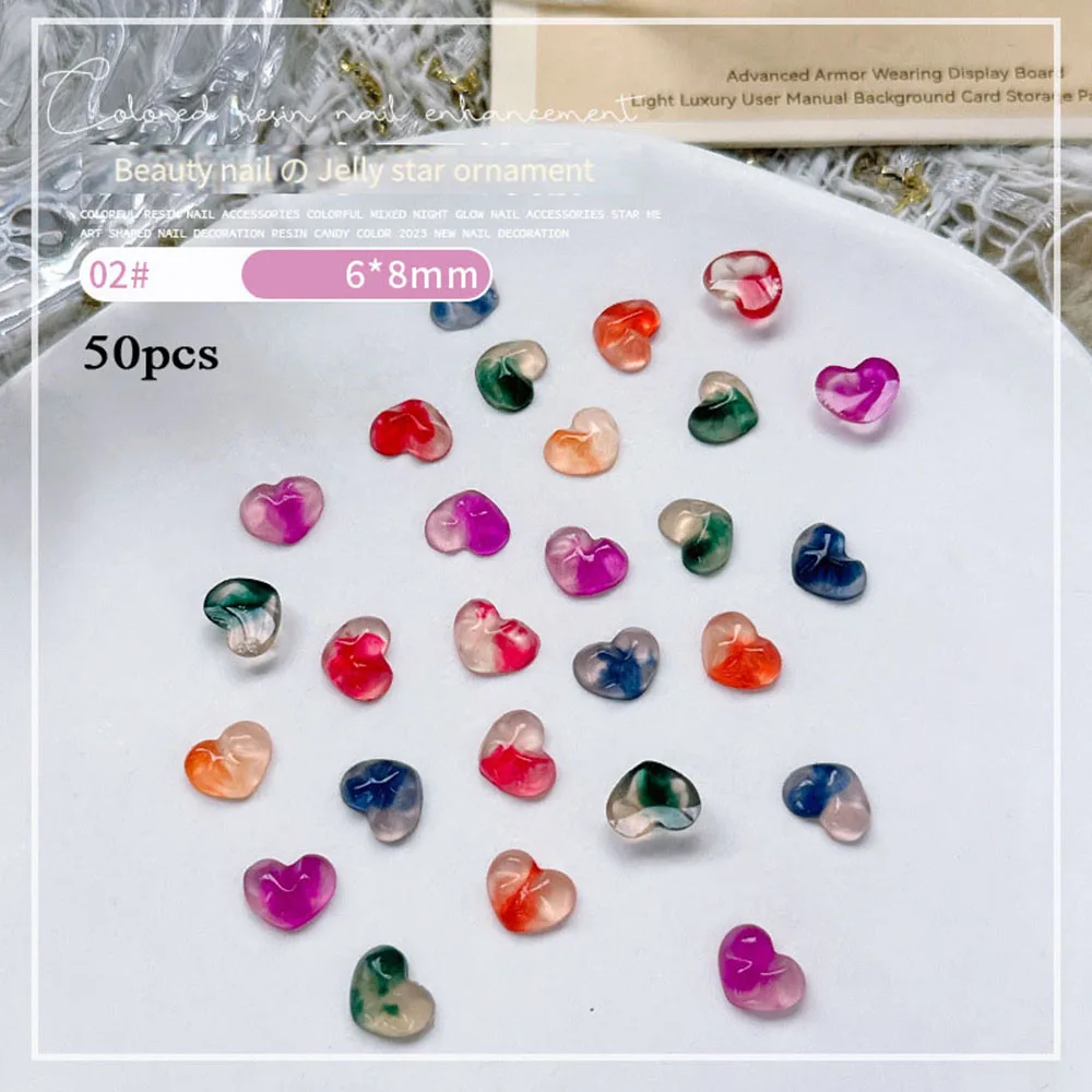 50pcsPentagram Nail Resin Drill Unique Fashion Jelly Nail