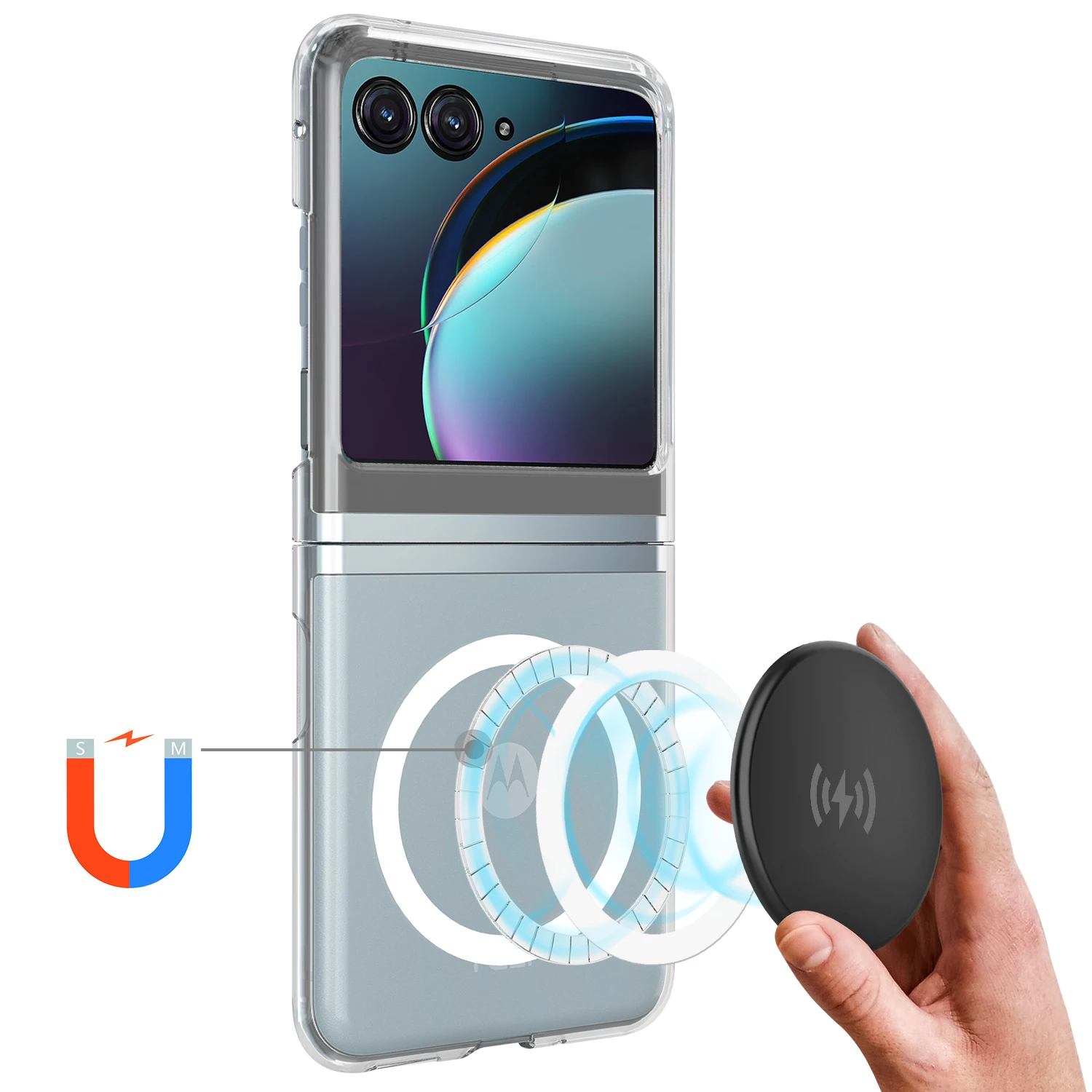 High Transparency Shockproof MagSafe Cover for Motorola Razr 40 Ultra - Magnetic Wireless Charging Case Accessory