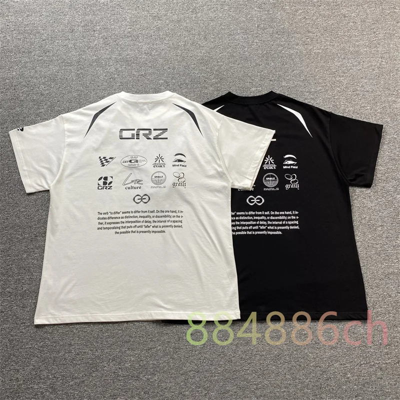 

Black White Grailz T-shirt Men's and Women's 1:1 High Quality Versatile Tee Top