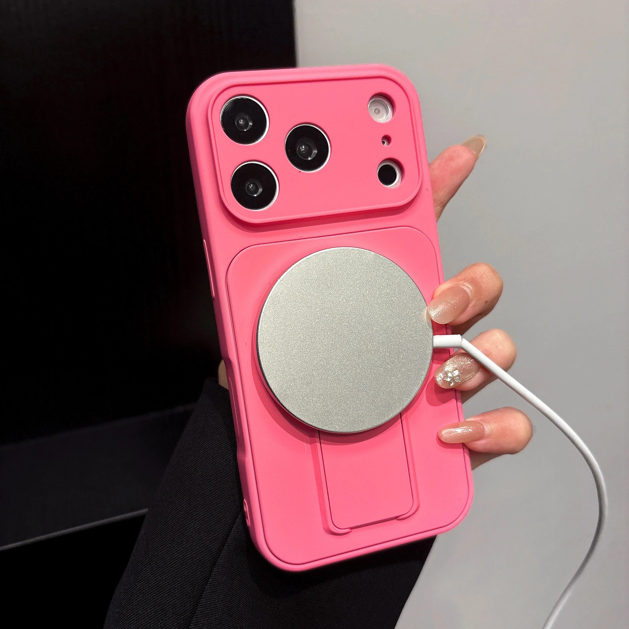 MagSafe Flip Kickstand Shockproof Phone Case with Magnetic Wireless Charging Cover