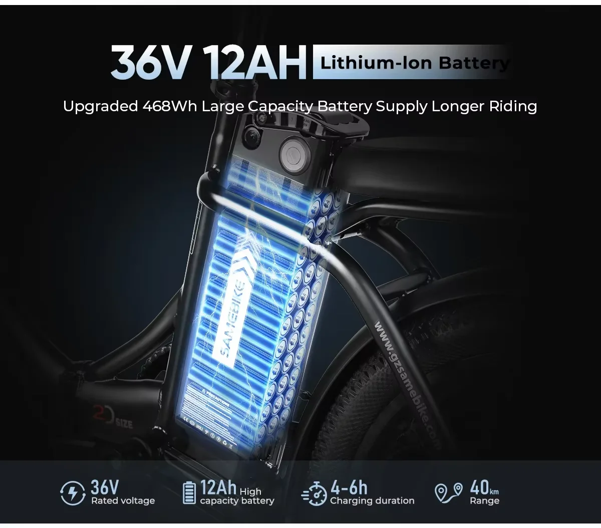 E-bike CY20 350W Motor 36V12AH Removable Battery Electric Bike Folding Adult Range 40km 20-inch Tire City Road Electric Bicycle