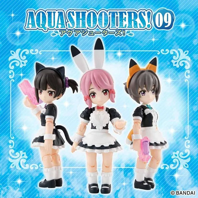 Bandai Gashapon Water Gun Shooter 09 Joint Mobile Animal Ear Maid Arma Girl Army Martial Girl Machine Figure Toys