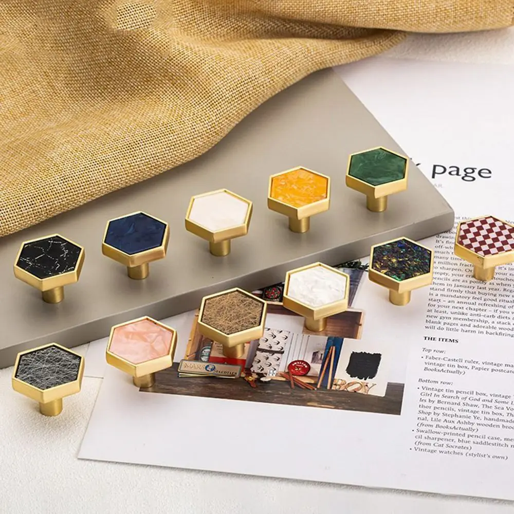 Door Pull Handle Drawer Cabinet Door Wardrobe Cabinet Knob Nordic Hexagonal furniture knobs mechanical equipment handles