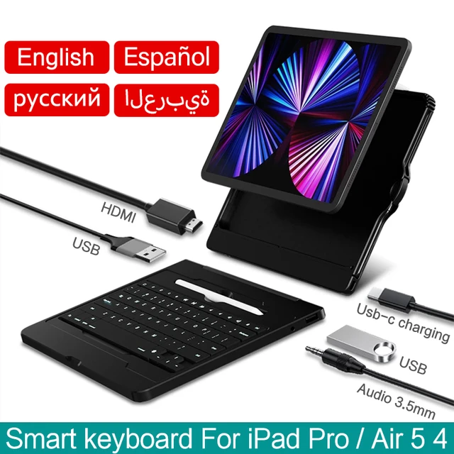 Hysterisk rim Næb Smart Docking Station Keyboard Case For iPad Pro 11 12.9 2021 2020 Air5/4  Case Pencil Holder HDMI USB Audio 3.5mm Port USB-C HUB _ - AliExpress Mobile