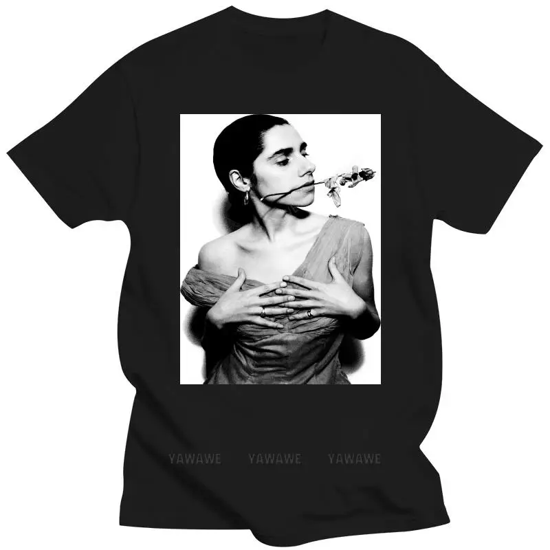 

Fashion men t-shirts casual top PJ-HARVEY Classic White Cotton T-Shirt Tee Shirt TT0776 summer unisex short sleeve