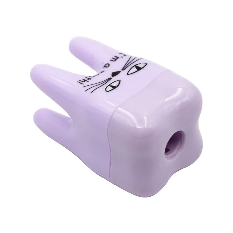 5PCS 치아 모양의 연필 깎이 플라스틱 소재 귀여운 디자인 어린이에게 이상적 어린이를위한 완벽한 선물 학생 문구