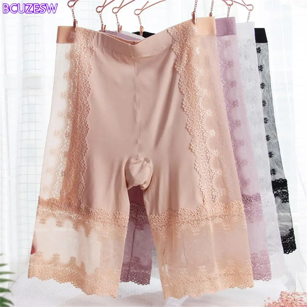 

2023 New Female Panties Lace Seamless Safety Short Pants Women's High Waist Stretch Shorts Briefs Slimming Underwear Lingerie
