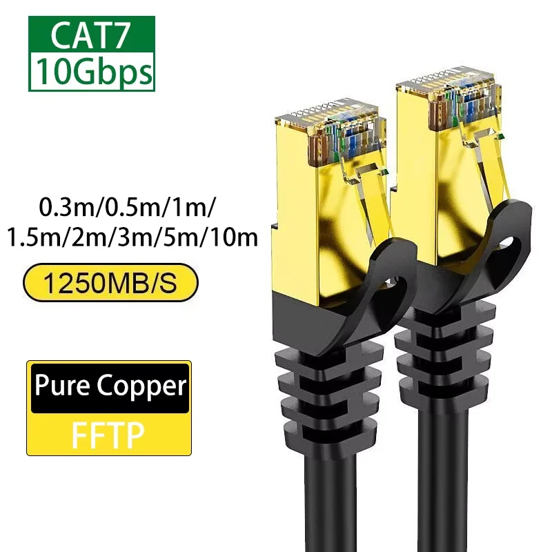 Cat 7 이더넷 케이블, 10Gbps 고속 기가비트 FFTP STP RJ45 LAN 네트워크 패치 코드 (라우터 및 이더넷용)