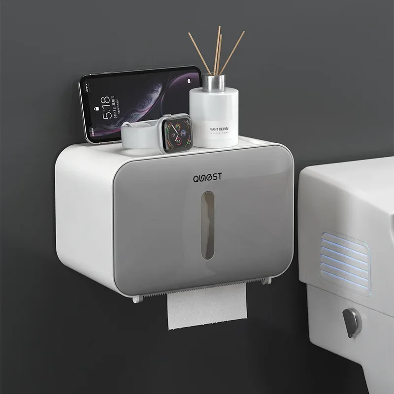 1pcs Toilet Tissue Box Toilet Paper Rack Wall-mounted Bathroom Paper Roll Tube Toilet Paper Boxes 2