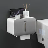 1pcs Toilet Tissue Box Toilet Paper Rack Wall-mounted Bathroom Paper Roll Tube Toilet Paper Boxes 2