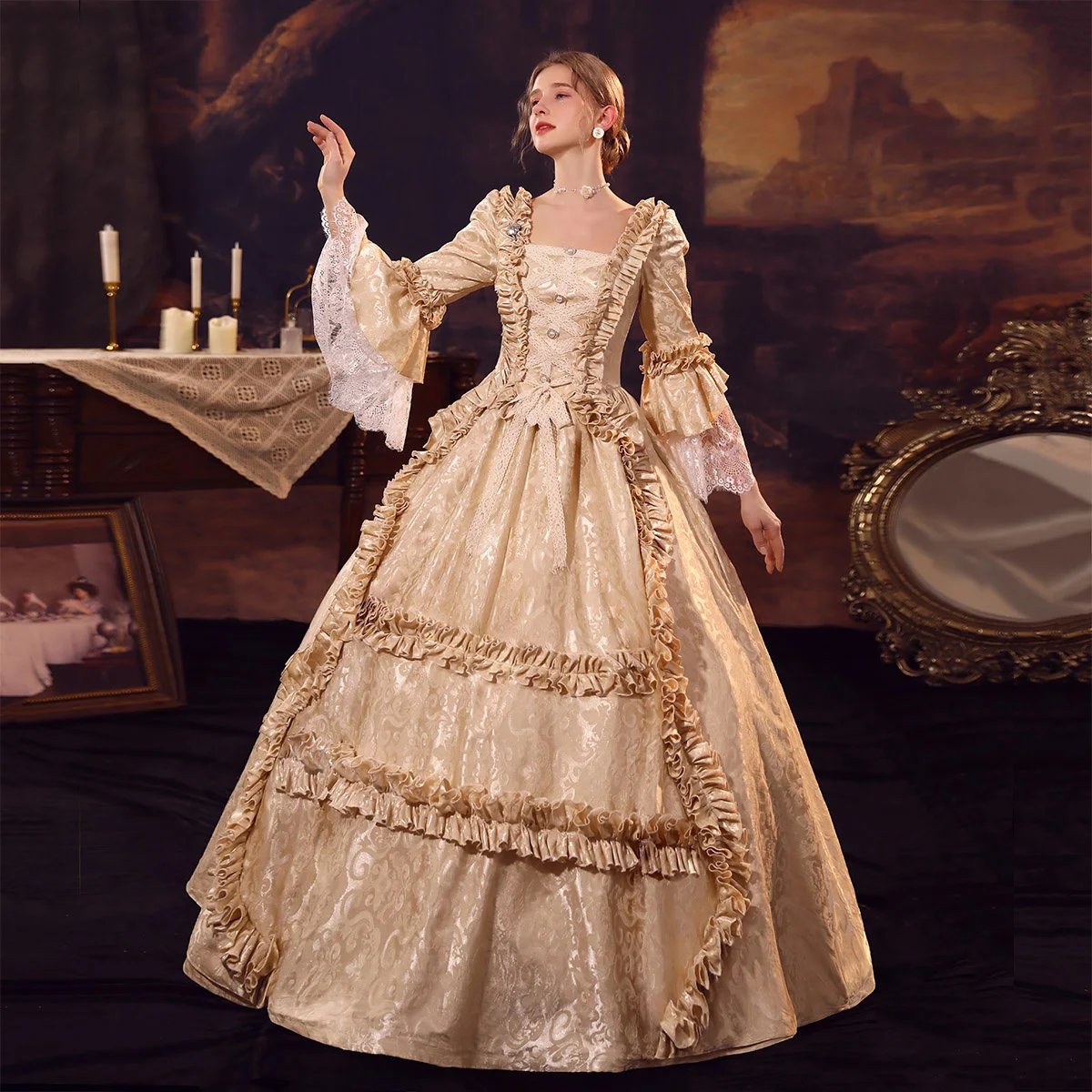 Women's Medieval Queen Vitorian Dress Renaissance Masquerade Ball Gowns  Antoinette Rococo Ball Gown Royal Vampire Costume Princess Renaissance  Costume Vintage Elegant Costume - Yahoo Shopping