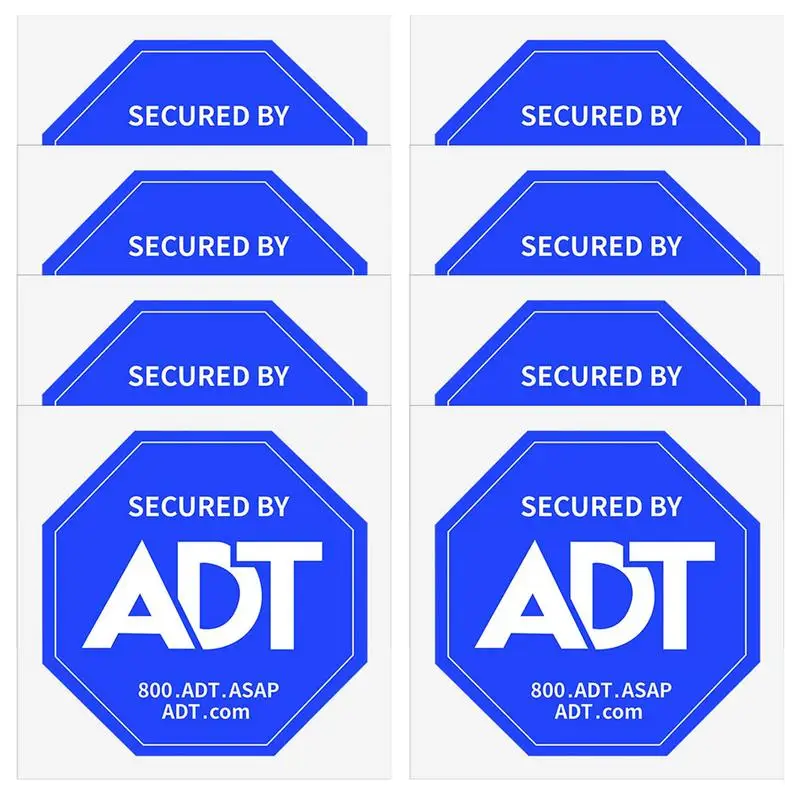 8PCS Window Waterproof Safety Sticker Warning ADT Window Sticker Waterproof Material Decal for Home Decoration