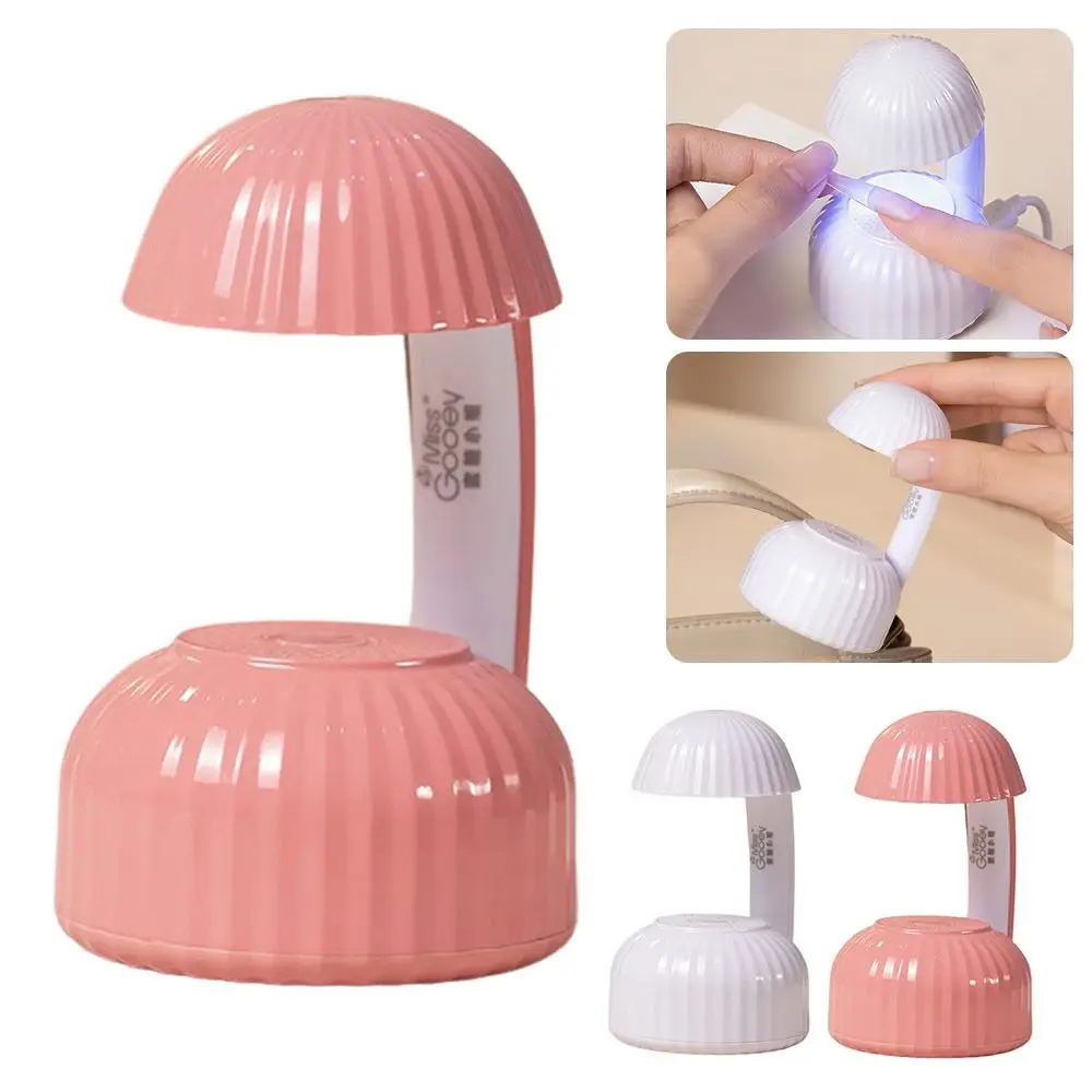 휴대용 6 LED 미니 UV LED 네일 램프 버섯 모양 휴대용 매니큐어 램프 타입-C 충전 네일 아트 도구 네일 아트 도구