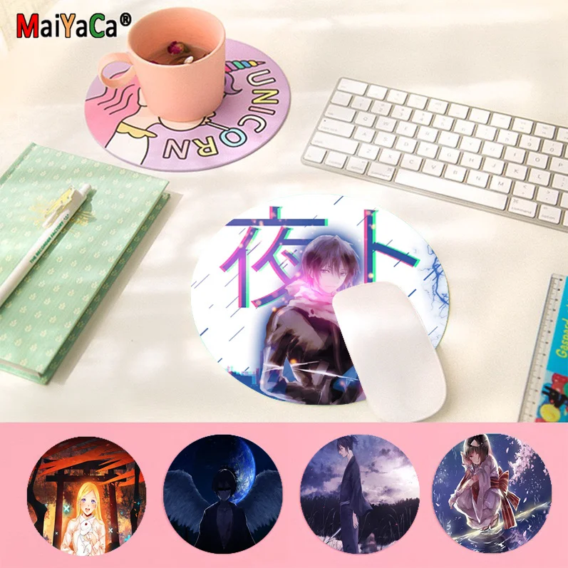 Круглый игровой коврик для мыши Noragami 22x22 см с милыми рисунками из аниме коврики