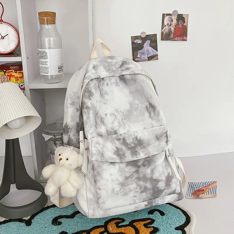 Women's Mochila 2024 New Travel Backpack Large Multi Color Popular Fashion Backpack Dipped Dyed Sweet Style