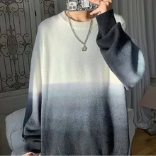 

Fashion Trend Simple Autumn and Winter New Pure Color Lazy Style Korean Gradient Casual Sweater Plus Velvet Thick Thick Top
