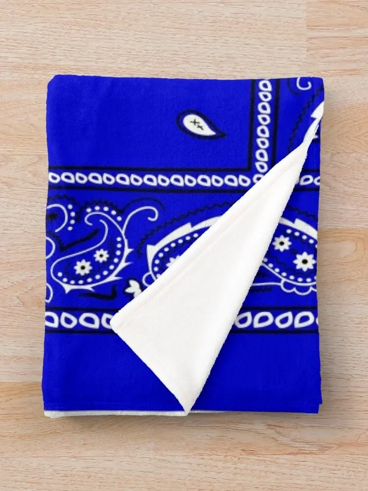 Royal Blue Paisley Bandanas Throw Blanket sofa bed Luxury Brand Blankets 3