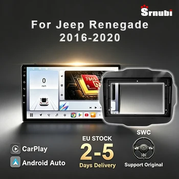Srnubi 2 Din para Jeep Renegade 2016-2020, navegación GPS, Android, radio para coche, unidad principal multimedia, Carplay, WIFI, 4G, botón de luz, compatible con SWC, Bluetooth 5,4, sistemas inteligentes para automóviles, accesorios 1