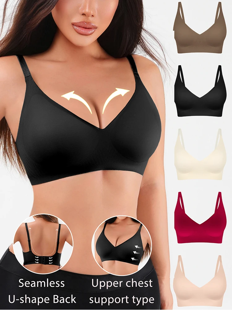 1pcs S-XL Seamless Female Underwear Jelly Gel Lady Bra Wireless Anti-sagging Bras Female Bralette Padded Comfortable Lingerie 3