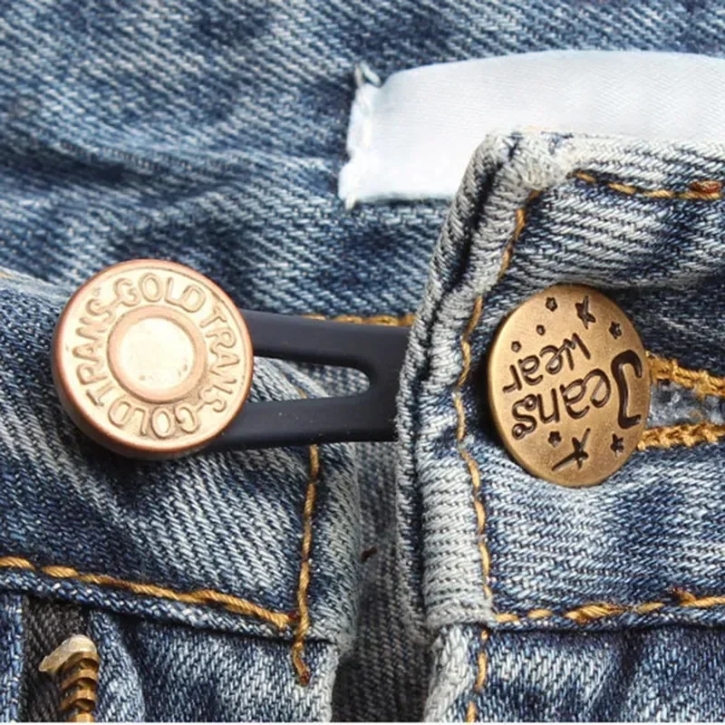2/10pcs Metal Button Extender Perfect To Any Jeans Pants Free Sewing Retractable Jeans Waist Button Extended Buckles Fixing Kit