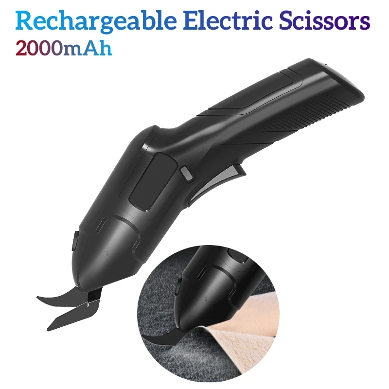 

Rechargeable Electric Scissors Wireless Battery Cutter Cloth Carpet PVC Leather Cutting Tools Sewing Shear Portable Hand Tool