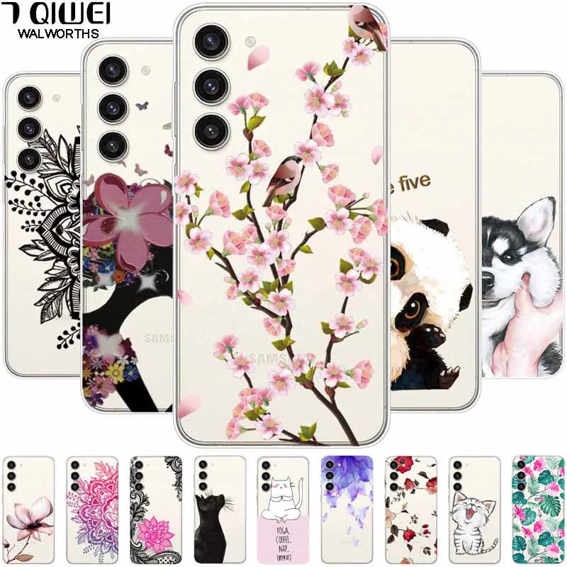 Per Samsung S24 Plus Ultra S21 Fe Custodia Trasparente Cover Paraurti Morbido Per Samsung Galaxy S24 Ultra 5G Silicone Trasparente S 24 S24 Plus