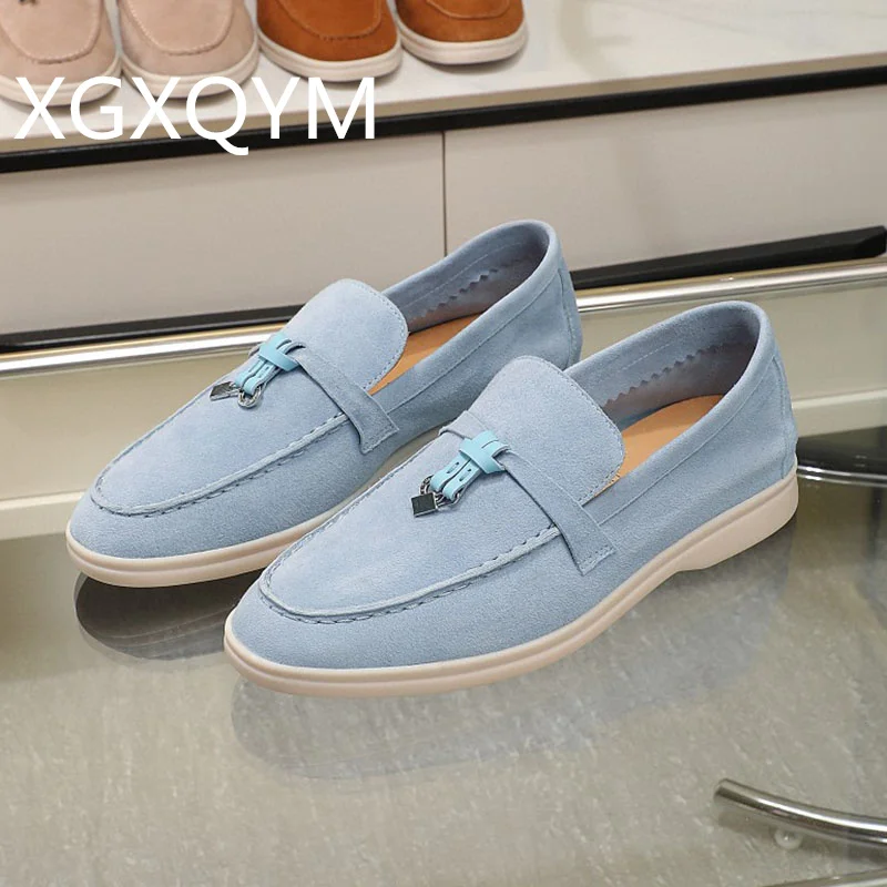 

2024 Luxury Brand Casual Mocasines Shoes Comfortable summer Walking Men lazy Shoes for Women 2023 Suede Leather Loafers Designer