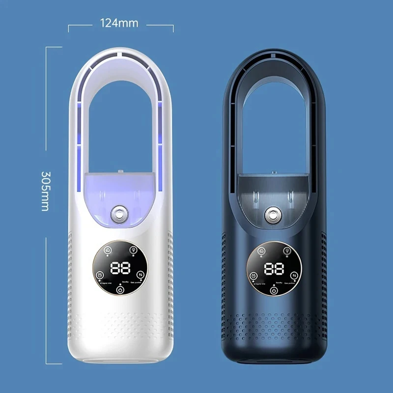 미니 공기 냉각기 가습 냉각 USB 무소음 타이머 에어컨 팬 다채로운 조명 야간 조명 LED 화면 6단 풍속