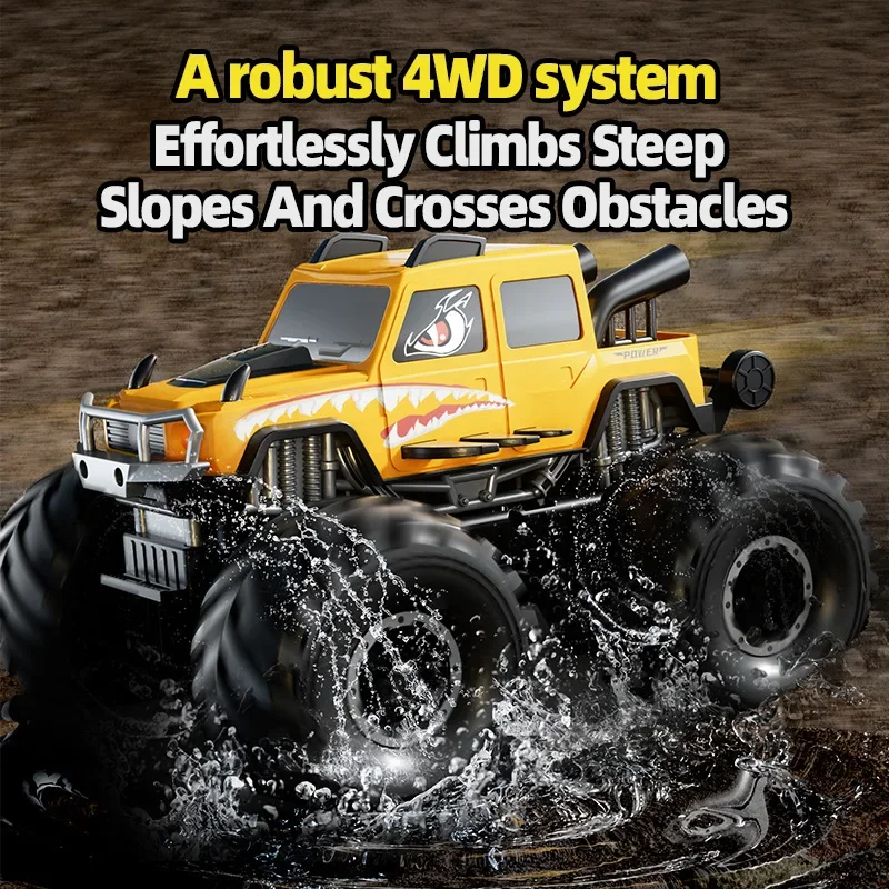 Coche RC en stock, King of Monsters, 4WD, Bigfoot, todoterreno, anfibio, resistente al agua, juguete de montaña para niños