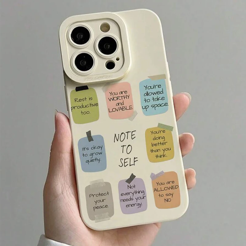 Note To Yourself Pattern Shockproof Silicone Phone Case