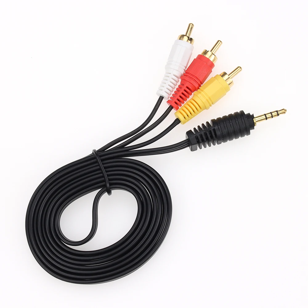 Câble Adaptateur AV Audio Vidéo Jack 3.5MM à 3 RCA Connecteur Mâle