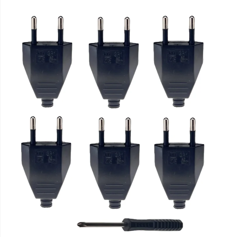 4PCS 유럽형 전원 플러그 재배선 가능 소켓, 드라이버가 포함된 전기 EU 플러그 어댑터, 슈코형 수 플러그 배선 커넥터