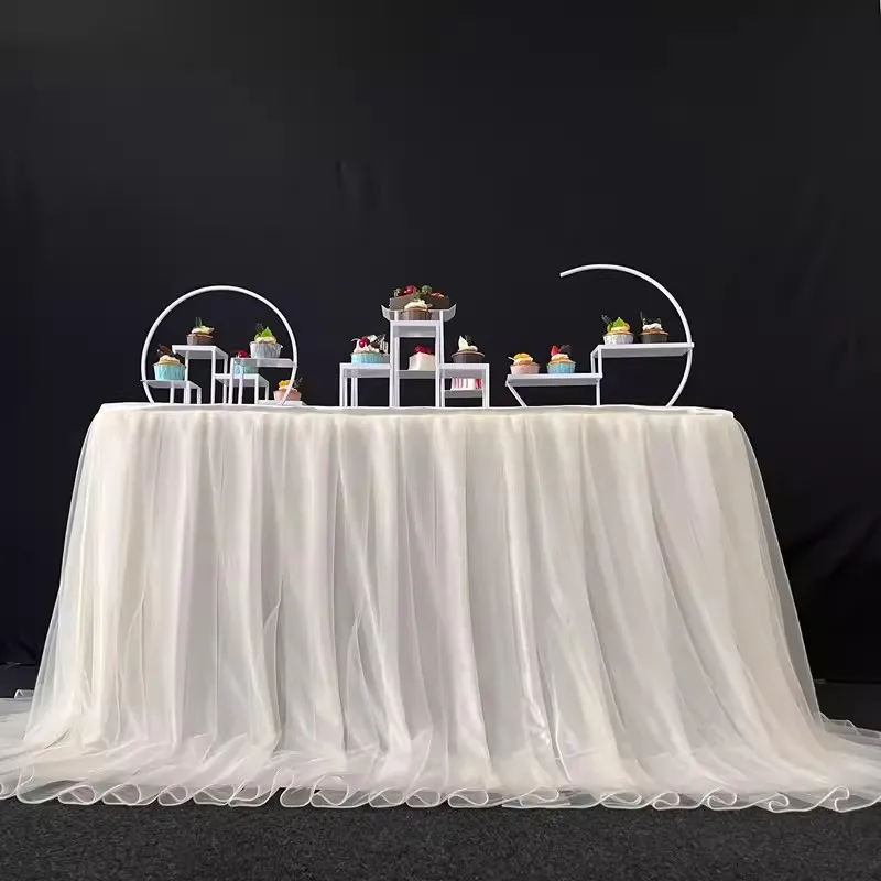 Tulle Table Skirt Tablecloth Tutu Table Skirts for Wedding Birthday Party Baby Shower Banquet Decoration Skirting
