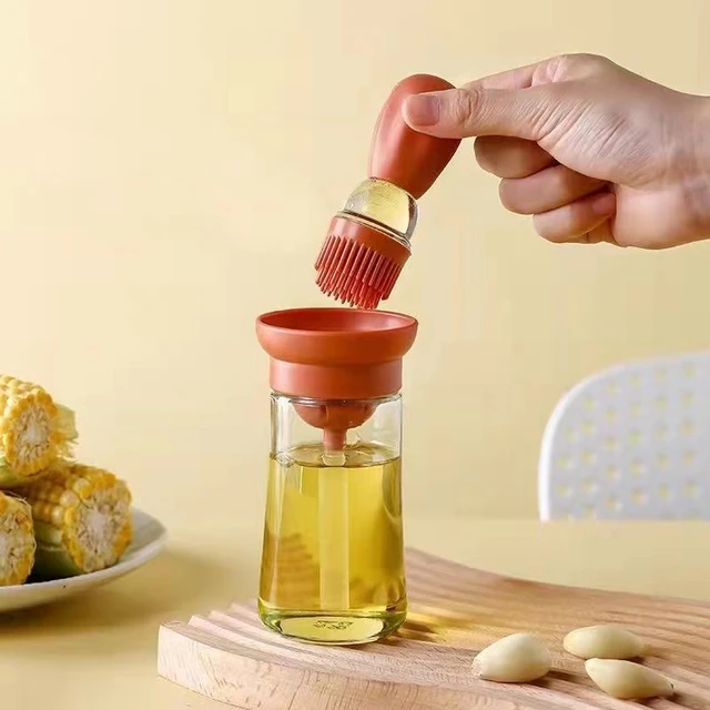 Szilikonolaj Mérő Palack Grill Kefe Adagoló Tészta Steak Tartály Tároló Csepp Sütés Főzés Bbq Konyhai Szerszám