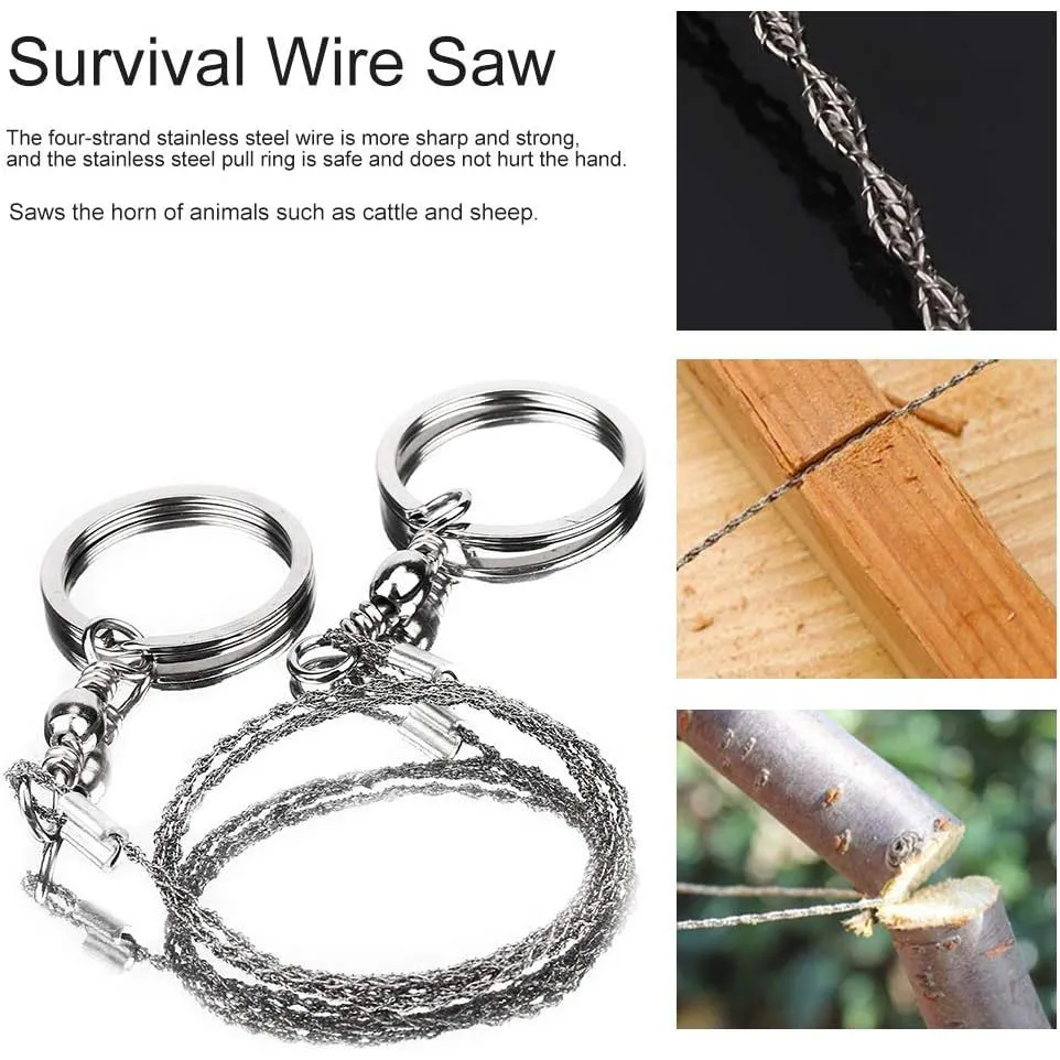 65cm Portable Wire Saw Chain Saw Camping & Hiking Outdoor Survival Hand Tool