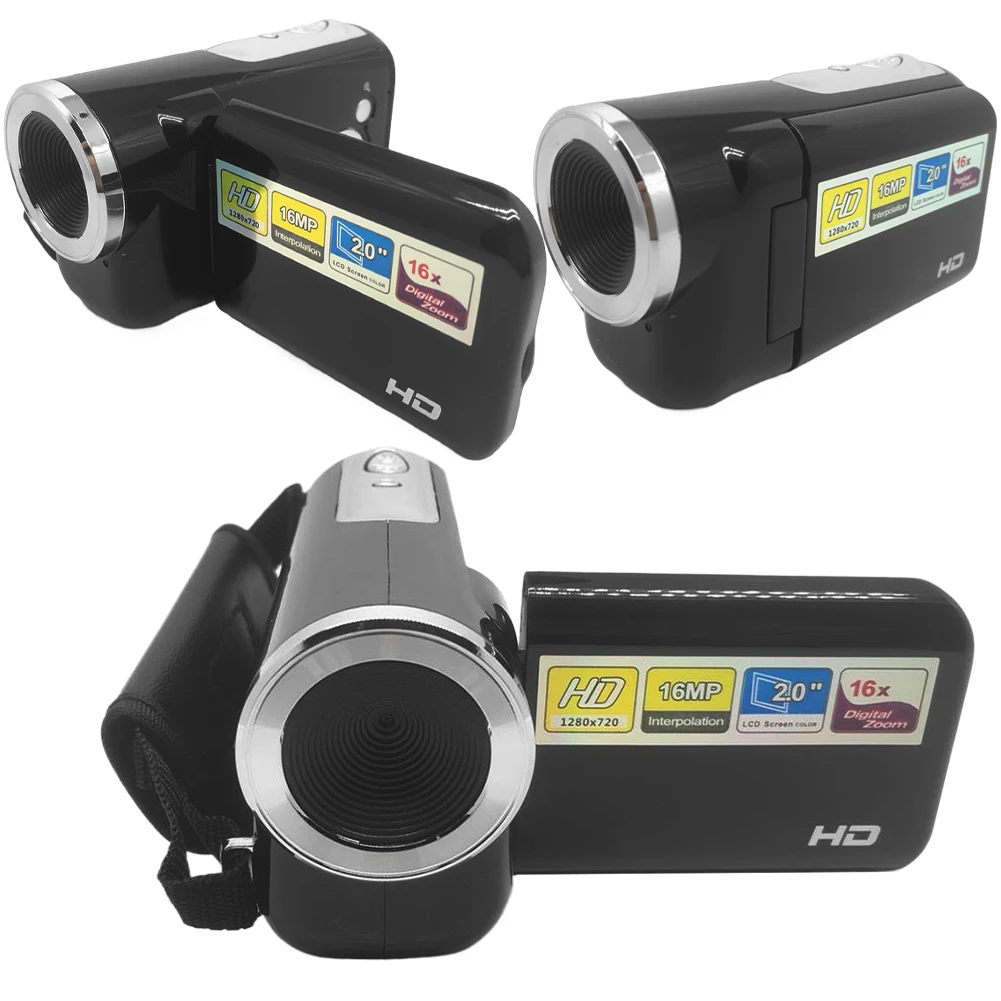 USB 케이블이 포함된 16MP 720P 휴대용 DV 캠코더 디지털 캠코더 2.0인치 TFT 컬러 스크린 학생 청소년을 위한 16X 디지털 줌