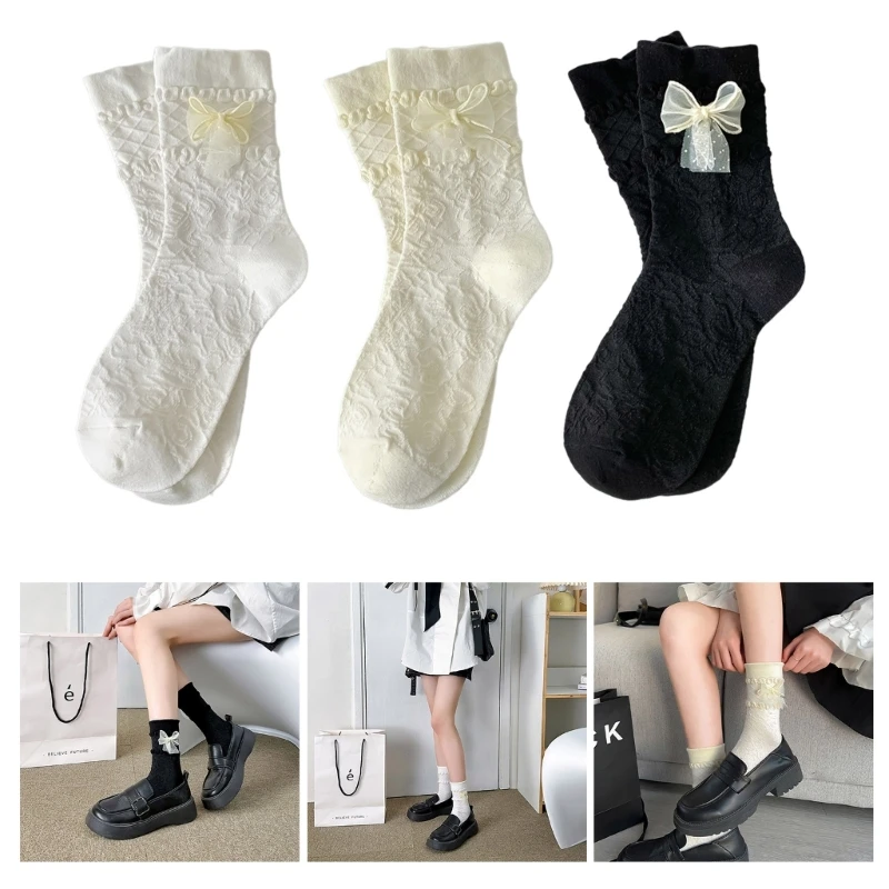 

1 пара носков в стиле принцессы, носки с рюшами для девочек, милые мягкие носки с оборками, носки до щиколотки, хлопковые носки,