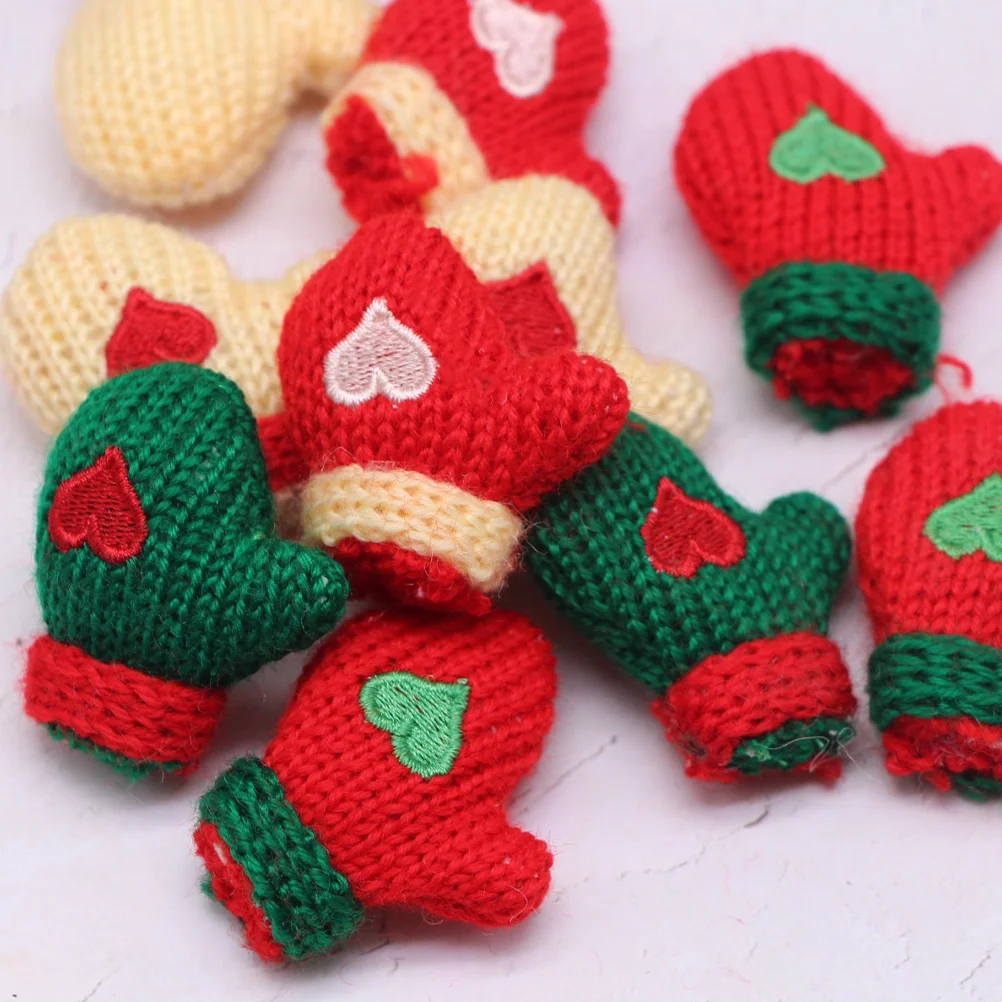 

Mini Gloves Miniature Plush Gloves Souvenirs For Hat Clothing Home Crafts DIY Handmade Pendant Christmas Decorations