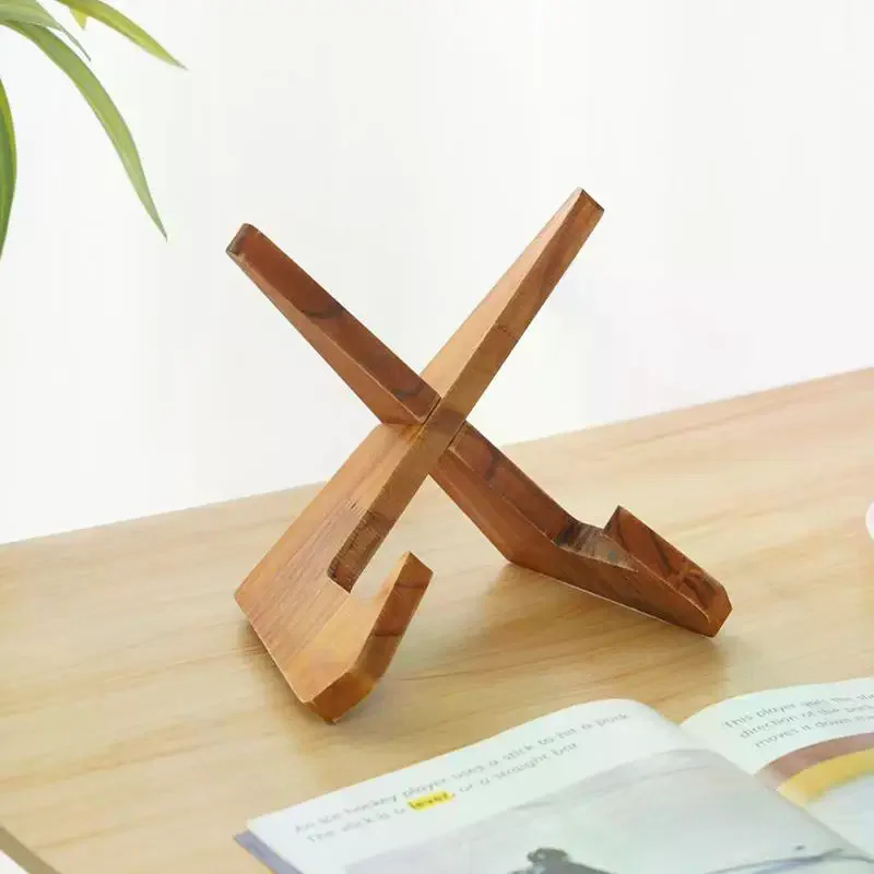 Wooden Cookbook and Tablet Display Stand