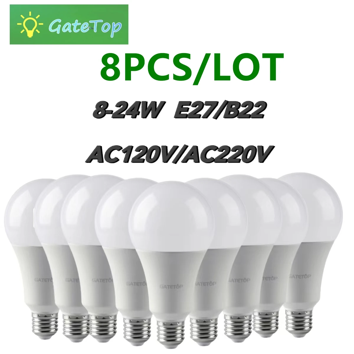 8PCS/LOT Factory direct sale LED bulb light 8W-24W full voltage AC110V/220V no flickering warm white light to adapt to the study