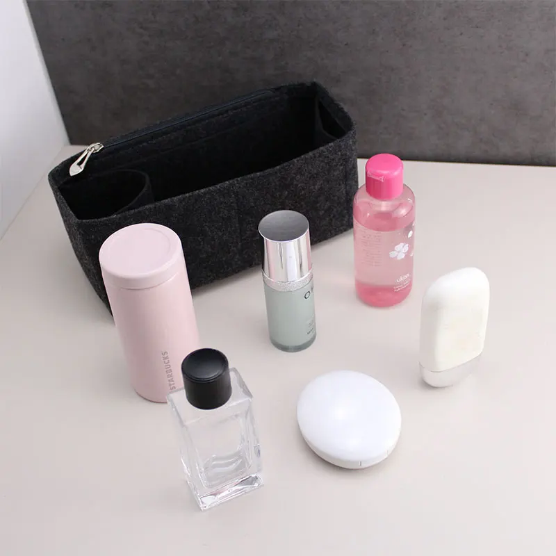 TINBERON Bag Organizer Insert Cosmetic Bag Handbag Makeup Bag Felt Cloth Bag Insert Luxury Bag Liner Organize Travel Storage Bag