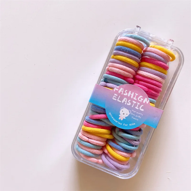haargummi mädchen 60 teile/satz Mädchen Daumen Haar bänder Boxed Kopf Seil elastische Gummibänder kleine Haar gummi haarschmuck mädchen für Kinder Baby – Detail 7