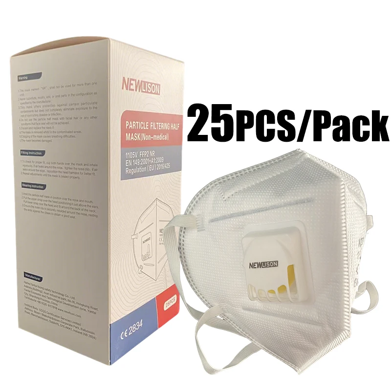 Masque FFP2 NR Adulte 25 pièces Blanc - Haute Protection