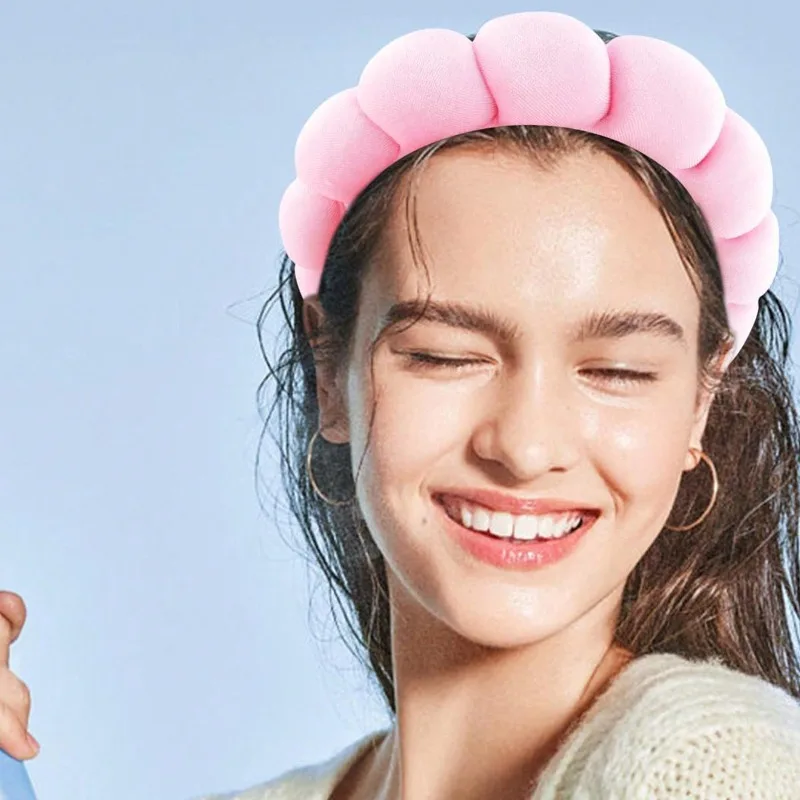 1 Wash Face Strap/2 Wash Face Wristbands Makeup Skincare Fluffy Pink Velvet Strap Girl Hair Accessories Set Spa Skincare Tools
